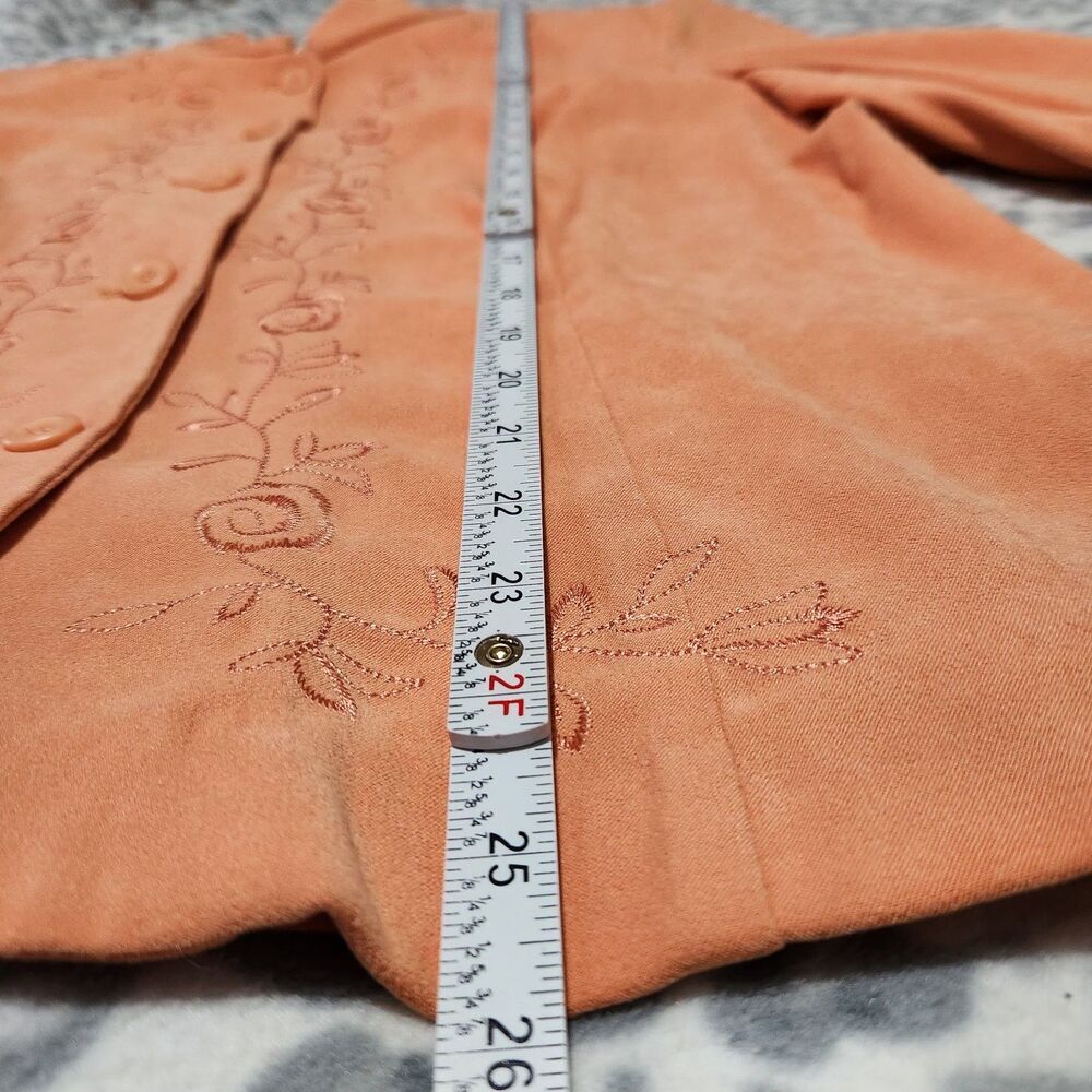 Norton Mcnaughton top Shacket size 14 Orange (Salmon) Floral Embroidered - Picture 4 of 11